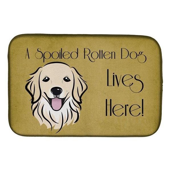 Carolines Treasures Carolines Treasures BB1453DDM Golden Retriever Spoiled Dog Lives Here Dish Drying Mat BB1453DDM